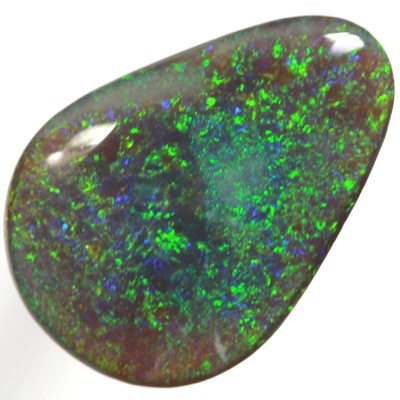 SOLID BLACK OPAL Sparkling green fire  from all angles